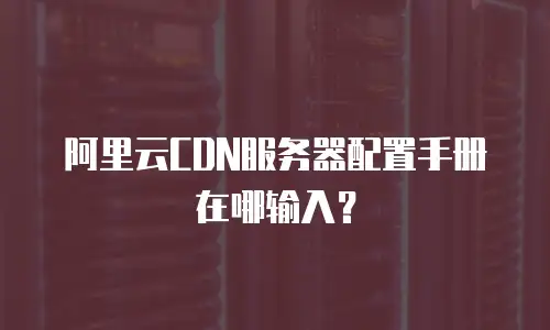 阿里云CDN服务器配置手册在哪输入？