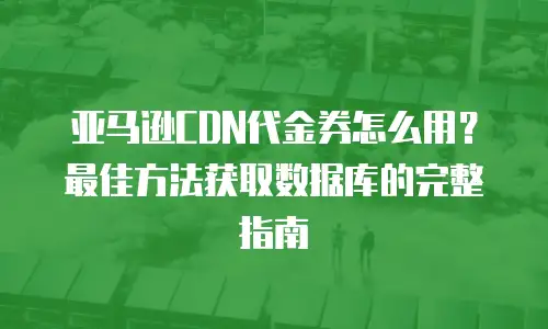 亚马逊CDN代金券怎么用？最佳方法获取数据库的完整指南
