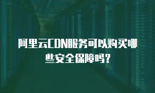 阿里云CDN服务可以购买哪些安全保障吗？