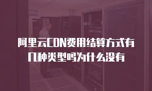 阿里云CDN费用结算方式有几种类型吗为什么没有