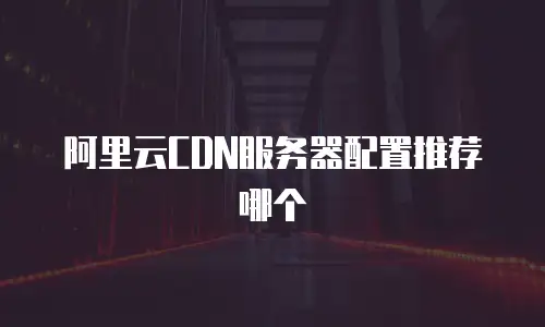 阿里云CDN服务器配置推荐哪个