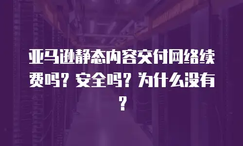 亚马逊静态内容交付网络续费吗？安全吗？为什么没有？