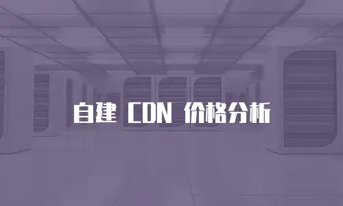 自建 CDN 价格分析