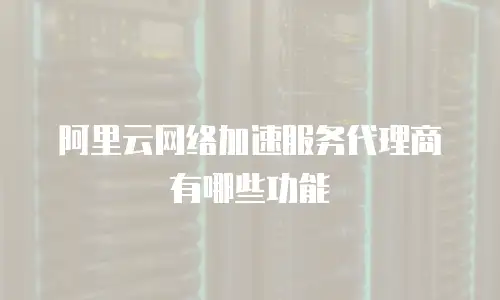 阿里云网络加速服务代理商有哪些功能