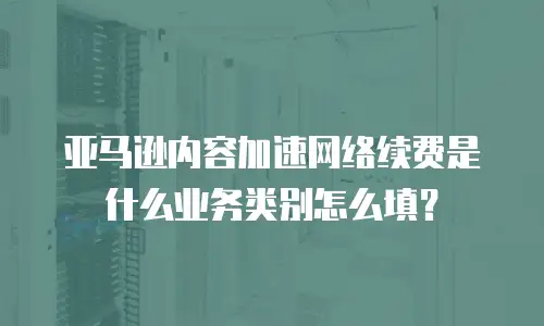 亚马逊内容加速网络续费是什么业务类别怎么填？