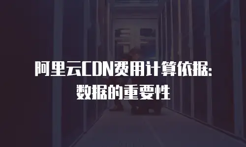 阿里云CDN费用计算依据：数据的重要性