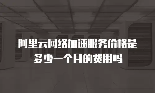 阿里云网络加速服务价格是多少一个月的费用吗