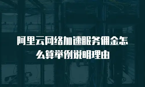 阿里云网络加速服务佣金怎么算举例说明理由