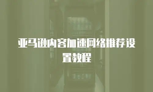 亚马逊内容加速网络推荐设置教程