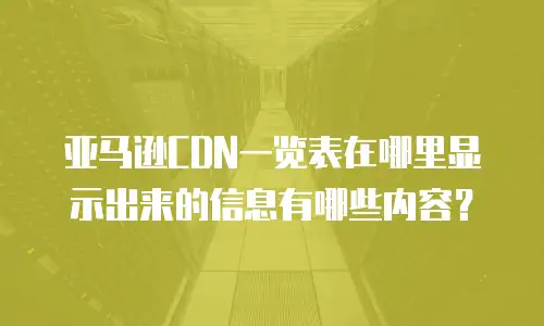 亚马逊CDN一览表在哪里显示出来的信息有哪些内容？