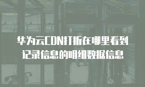 华为云CDN打折在哪里看到记录信息的明细数据信息