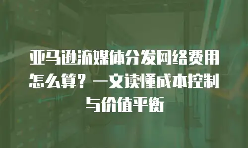 亚马逊流媒体分发网络费用怎么算？一文读懂成本控制与价值平衡