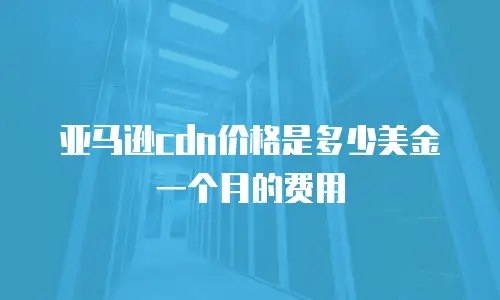 亚马逊cdn价格是多少美金一个月的费用
