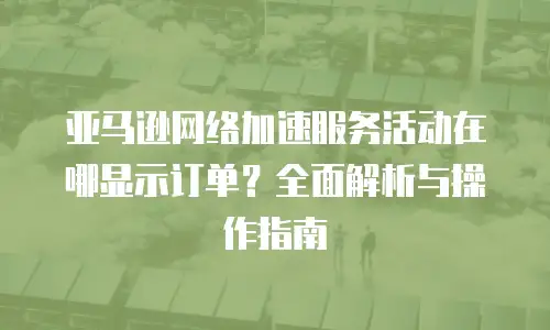 亚马逊网络加速服务活动在哪显示订单？全面解析与操作指南