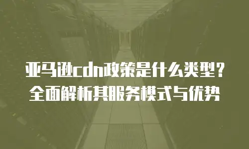 亚马逊cdn政策是什么类型？全面解析其服务模式与优势