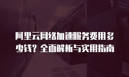 阿里云网络加速服务费用多少钱？全面解析与实用指南