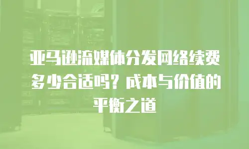 亚马逊流媒体分发网络续费多少合适吗？成本与价值的平衡之道