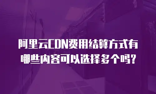 阿里云CDN费用结算方式有哪些内容可以选择多个吗？