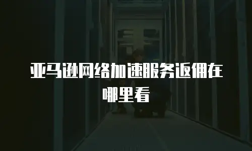 亚马逊网络加速服务返佣在哪里看