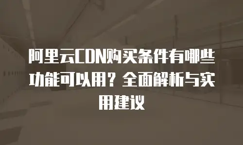 阿里云CDN购买条件有哪些功能可以用？全面解析与实用建议