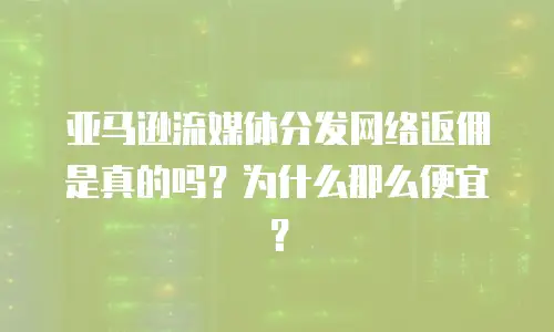 亚马逊流媒体分发网络返佣是真的吗？为什么那么便宜？