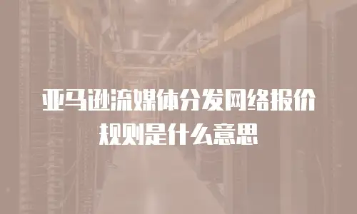 亚马逊流媒体分发网络报价规则是什么意思