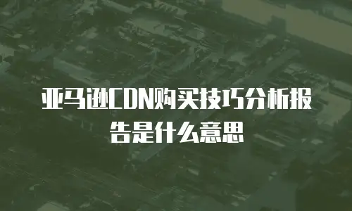 亚马逊CDN购买技巧分析报告是什么意思