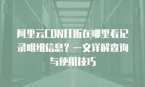 阿里云CDN打折在哪里看记录明细信息？一文详解查询与使用技巧