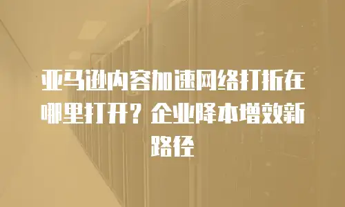 亚马逊内容加速网络打折在哪里打开？企业降本增效新路径
