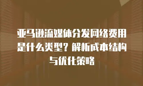 亚马逊流媒体分发网络费用是什么类型？解析成本结构与优化策略