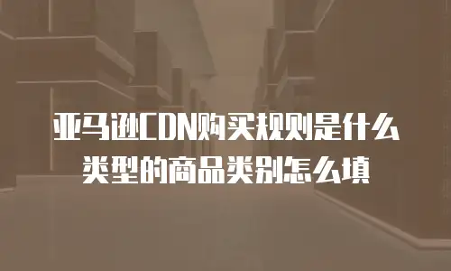 亚马逊CDN购买规则是什么类型的商品类别怎么填