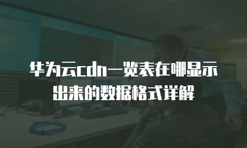 华为云cdn一览表在哪显示出来的数据格式详解