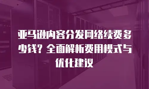 亚马逊内容分发网络续费多少钱？全面解析费用模式与优化建议