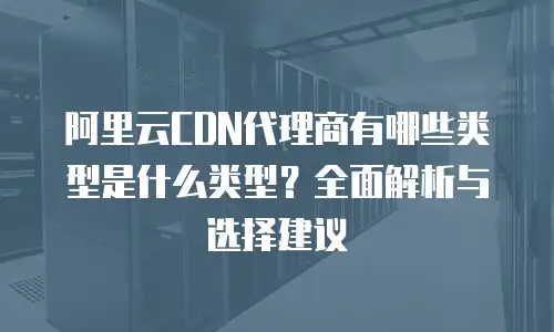阿里云CDN代理商有哪些类型是什么类型？全面解析与选择建议