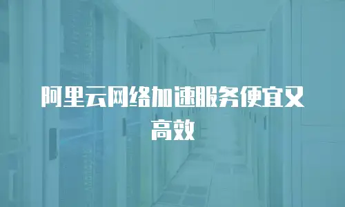 阿里云网络加速服务便宜又高效