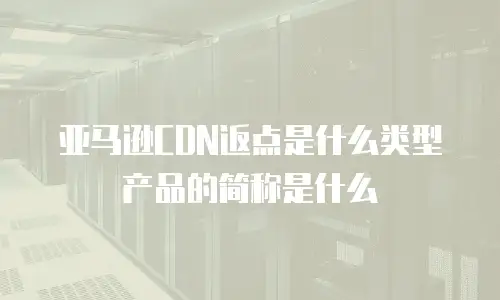 亚马逊CDN返点是什么类型产品的简称是什么