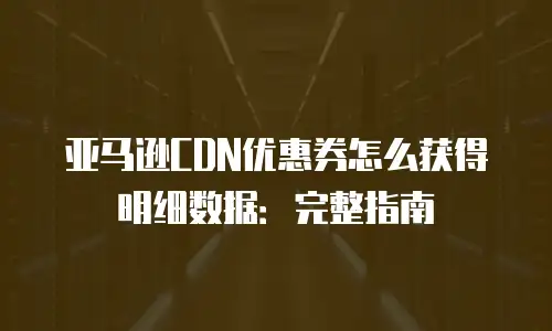亚马逊CDN优惠券怎么获得明细数据：完整指南