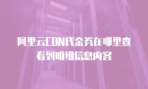 阿里云CDN代金券在哪里查看到明细信息内容