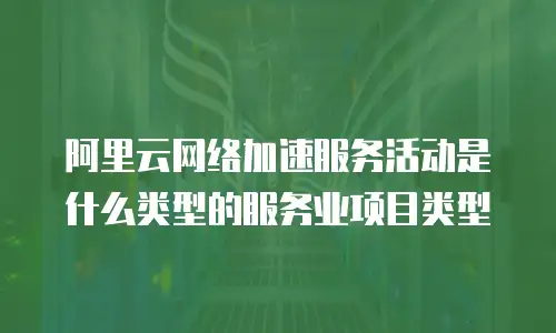 阿里云网络加速服务活动是什么类型的服务业项目类型
