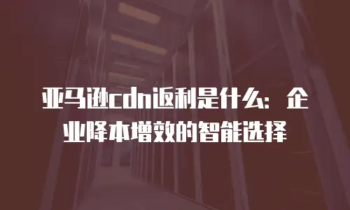 亚马逊cdn返利是什么：企业降本增效的智能选择