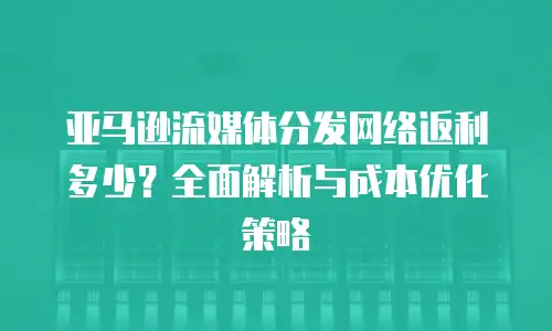 亚马逊流媒体分发网络返利多少？全面解析与成本优化策略