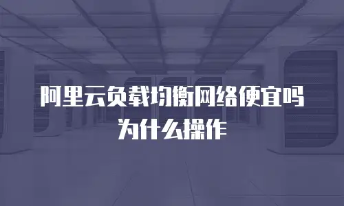 阿里云负载均衡网络便宜吗为什么操作