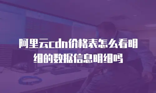 阿里云cdn价格表怎么看明细的数据信息明细吗