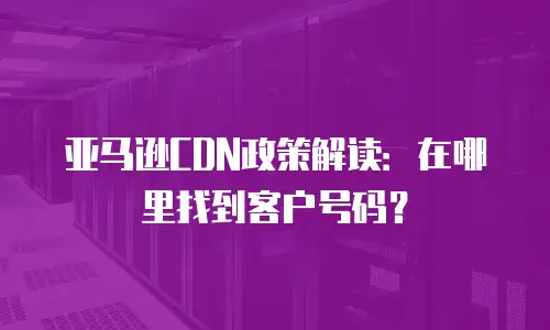 亚马逊CDN政策解读：在哪里找到客户号码？