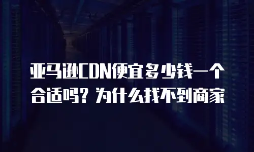 亚马逊CDN便宜多少钱一个合适吗？为什么找不到商家