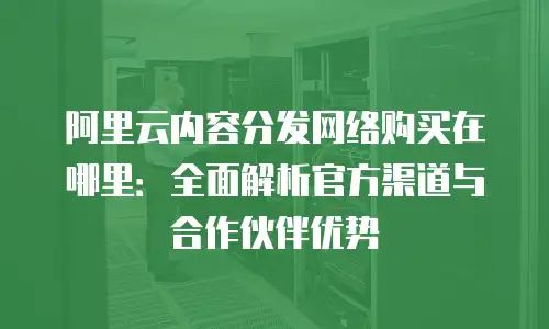 阿里云内容分发网络购买在哪里：全面解析官方渠道与合作伙伴优势