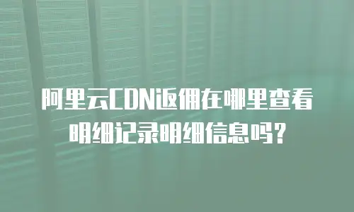 阿里云CDN返佣在哪里查看明细记录明细信息吗？