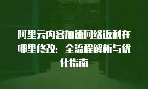 阿里云内容加速网络返利在哪里修改：全流程解析与优化指南