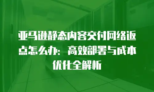 亚马逊静态内容交付网络返点怎么办：高效部署与成本优化全解析
