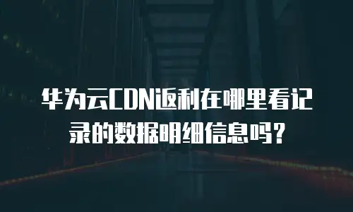 华为云CDN返利在哪里看记录的数据明细信息吗？